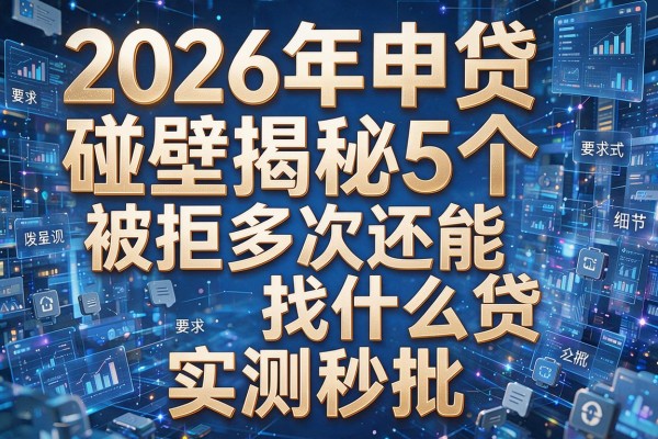 2026年申贷碰壁揭秘5个被拒多次还能找什么贷实测秒批!
