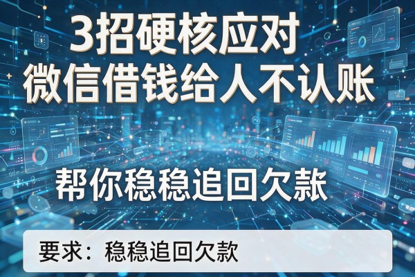 3招硬核应对微信借钱给人不认账,帮你稳稳追回欠款!