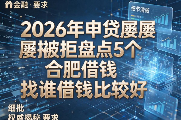 2026年申贷屡屡被拒盘点5个合肥借钱找谁借钱比较好权威揭秘秒批!