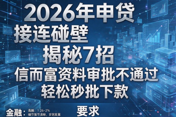 2026年申贷接连碰壁揭秘7招信而富资料审批不通过轻松秒批下款!