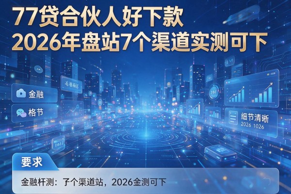 7贷合伙人好下款2026年盘点7个渠道实测可下!