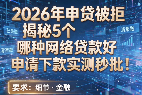 2026年申贷被拒揭秘5个哪种网络贷款好申请下款实测秒批!
