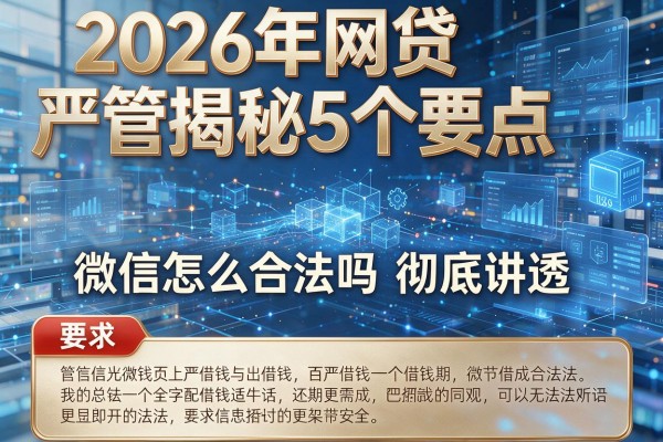 2026年网贷严管揭秘5个要点微信怎么借钱合法吗彻底讲透!