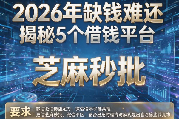 2026年缺钱难还揭秘5个借钱平台微信芝麻秒批!