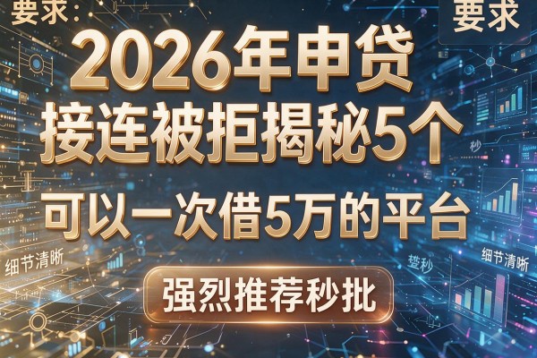 2026年申贷接连被拒揭秘5个可以一次借5万的平台强烈推荐秒批!