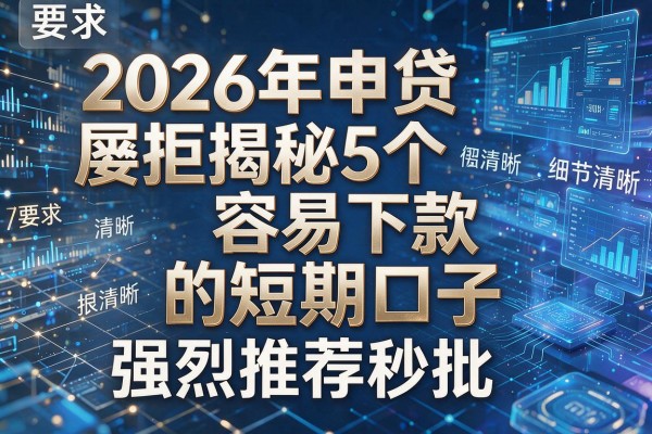 2026年申贷屡拒揭秘5个容易下款的短期口子强烈推荐秒批!
