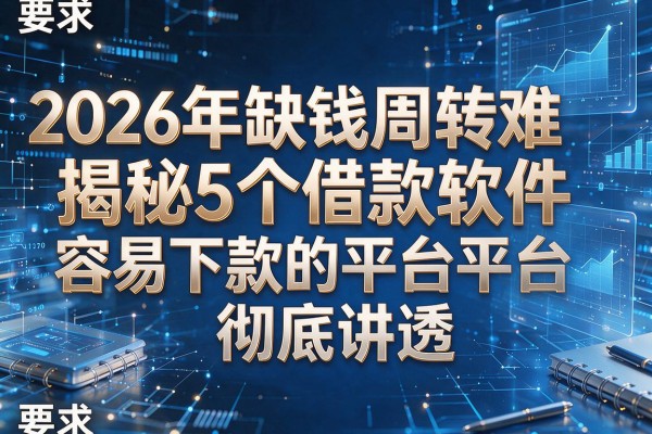 2026年缺钱周转难揭秘5个借款软件容易下款的平台彻底讲透！