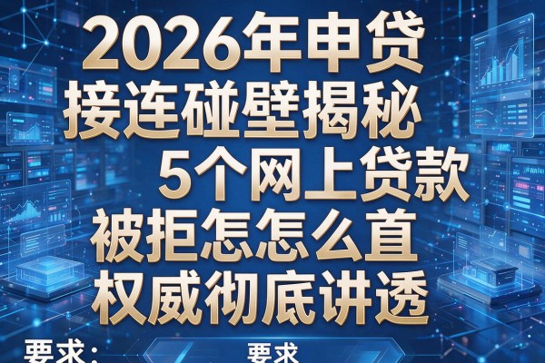 2026年申贷接连碰壁揭秘5个网上贷款被拒怎么回事权威彻底讲透!