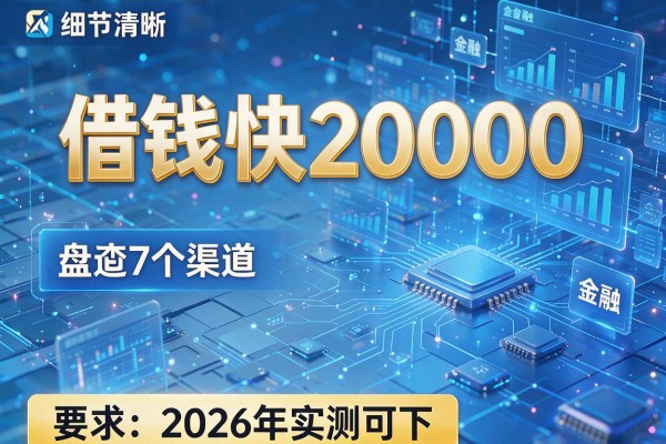 借钱快20000 盘点7个渠道2026年实测可下!