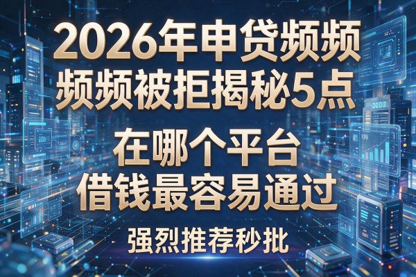 2026年申贷频频被拒揭秘5点在哪个平台借钱最容易通过强烈推荐秒批!