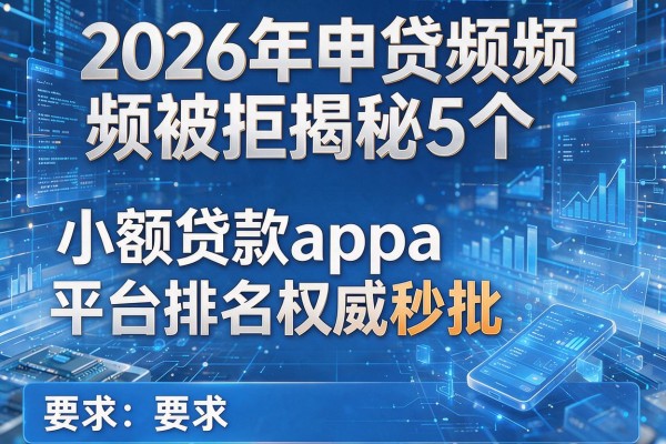 2026年申贷频频被拒揭秘5个小额贷款app平台排名权威秒批!