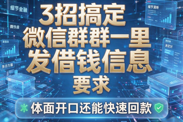 3招搞定微信群里发借钱信息,体面开口还能快速回款!