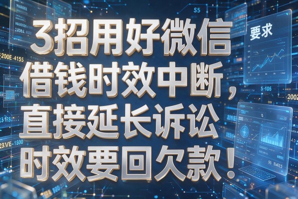 3招用好微信借钱时效中断，直接延长诉讼时效要回欠款！