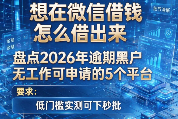 想在微信借钱怎么借出来 盘点2026年逾期黑户无工作可申请的5个平台 低门槛实测可下秒批!