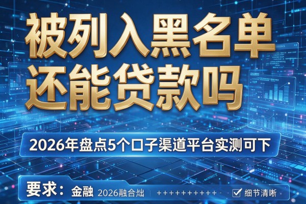 被列入黑名单还能贷款吗 2026年盘点5个口子渠道平台实测可下!