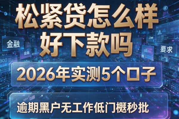 松紧贷怎么样 好下款吗 2026年实测5个口子 逾期黑户无工作低门槛秒批!