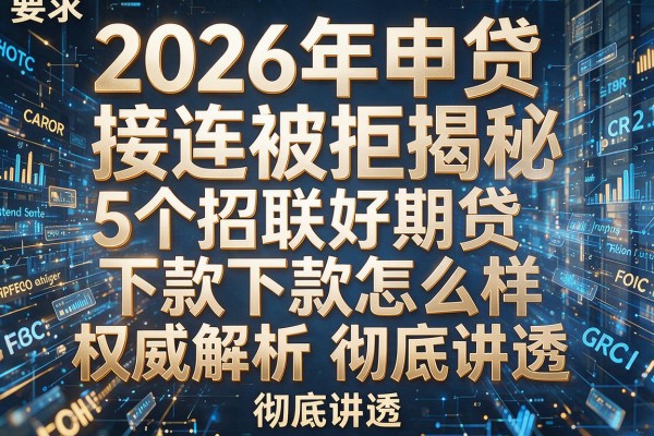 2026年申贷接连被拒揭秘5个招联好期贷下款怎么样权威解析彻底讲透!
