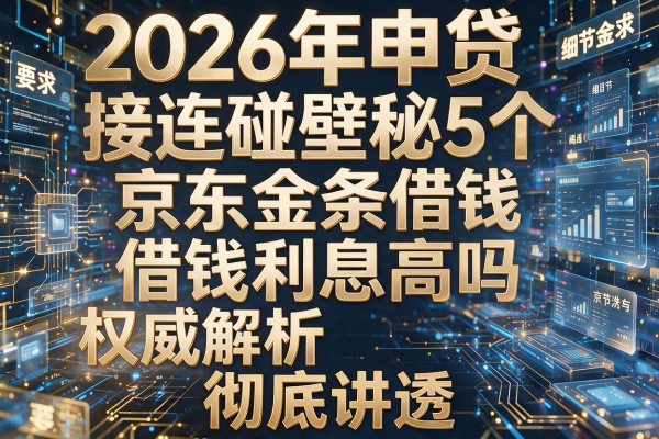 2026年申贷接连碰壁揭秘5个京东金条借钱利息高吗权威解析彻底讲透!