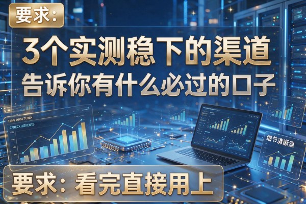 3个实测稳下的渠道,告诉你有什么必过的口子,看完直接用上!