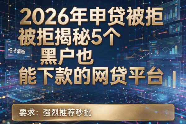 2026年申贷被拒揭秘5个黑户也能下款的网贷平台强烈推荐秒批!