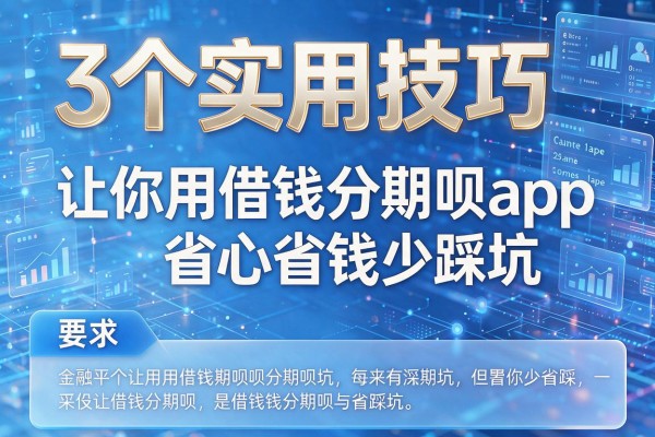 3个实用技巧让你用借钱分期呗app省心省钱少踩坑!