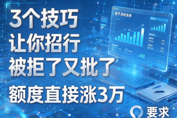 3个技巧让你招行被拒了又批了,额度直接涨3万!