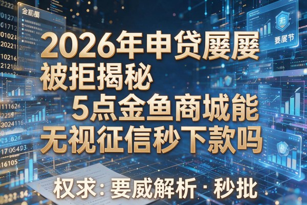 2026年申贷屡屡被拒揭秘5点金鱼商城能无视征信秒下款吗权威解析秒批!