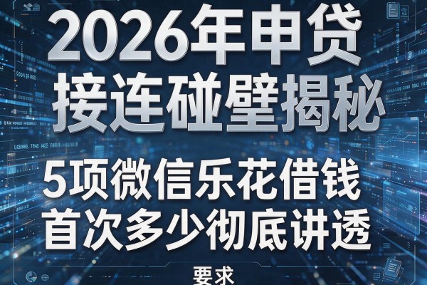 2026年申贷接连碰壁揭秘5项微信乐花借钱首次多少彻底讲透！