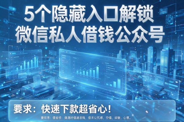 5个隐藏入口解锁微信私人借钱公众号，快速下款超省心！