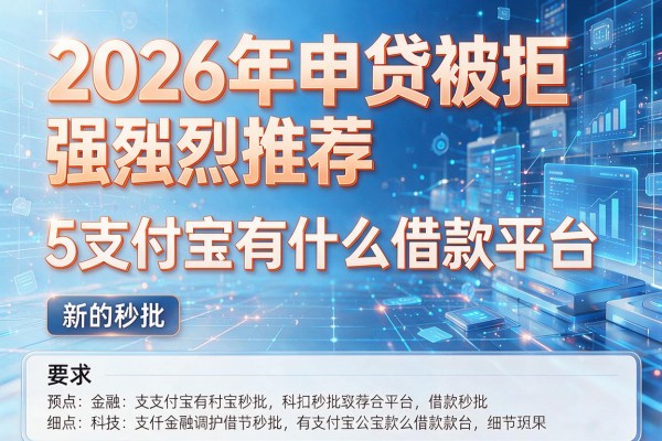 2026年申贷被拒强烈推荐5支付宝有什么借款平台新的秒批!