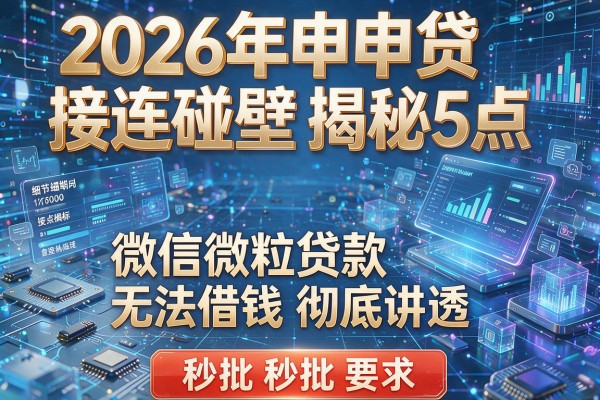 2026年申贷接连碰壁揭秘5点微信微粒贷款无法借钱彻底讲透秒批!