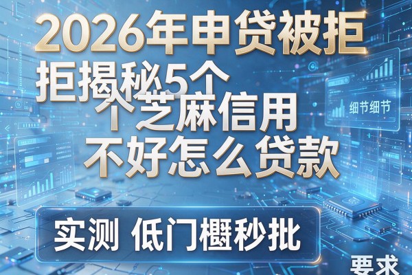 2026年申贷被拒揭秘5个芝麻信用不好怎么贷款实测低门槛秒批!