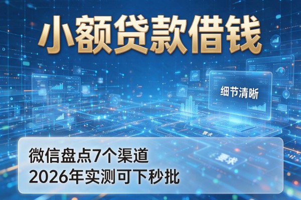 小额贷款借钱 微信盘点7个渠道2026年实测可下秒批!