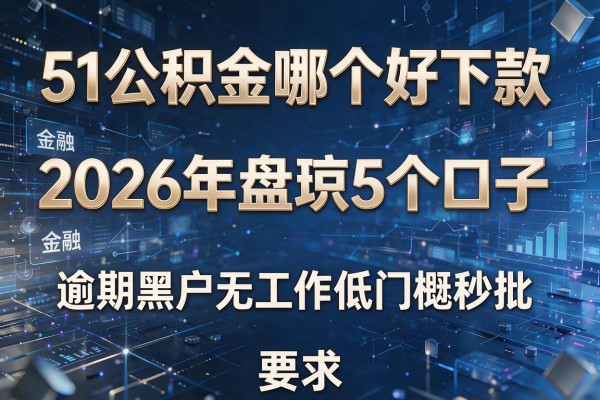 51公积金哪个好下款 2026年盘点5个口子 逾期黑户无工作低门槛秒批!
