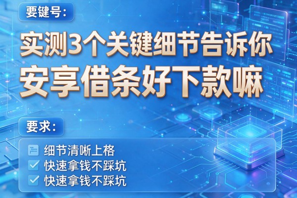 实测3个关键细节告诉你安享借条好下款嘛,快速拿钱不踩坑!