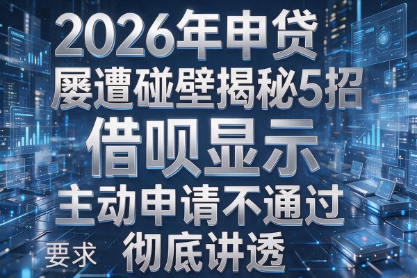 2026年申贷屡遭碰壁揭秘5招借呗显示主动申请不通过彻底讲透!