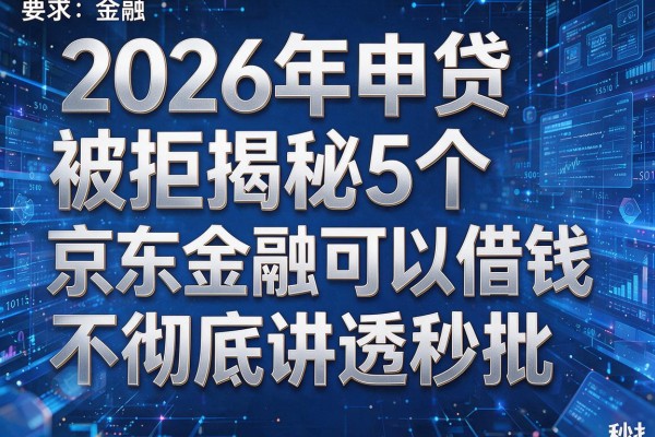 2026年申贷被拒揭秘5个京东金融可以借钱不彻底讲透秒批!