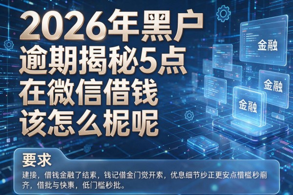 2026年黑户逾期揭秘5点在微信借钱该怎么说呢低门槛秒批!
