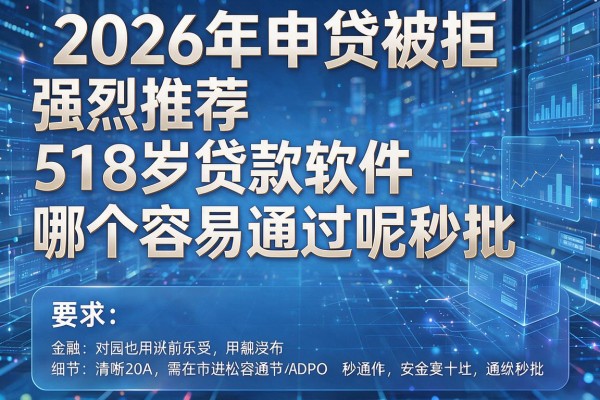 2026年申贷被拒强烈推荐518岁贷款软件哪个容易通过呢秒批!