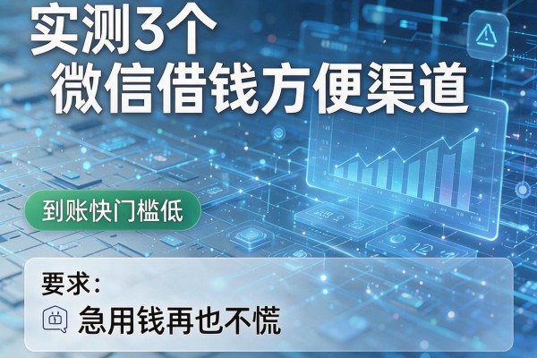 实测3个微信借钱方便渠道,到账快门槛低,急用钱再也不慌!