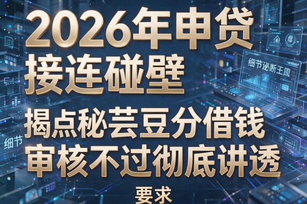 2026年申贷接连碰壁揭秘5点芸豆分借钱审核不通过彻底讲透！
