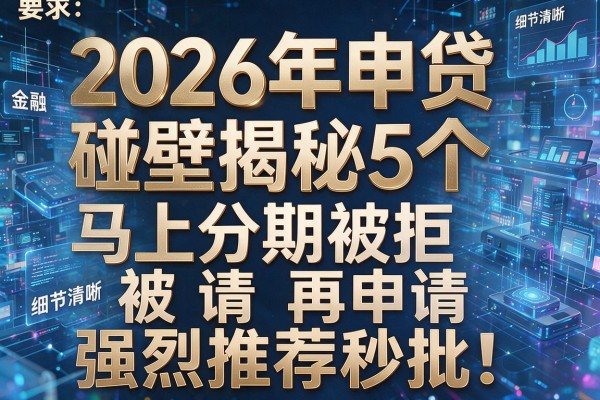 2026年申贷碰壁揭秘5个马上分期被拒再申请强烈推荐秒批!