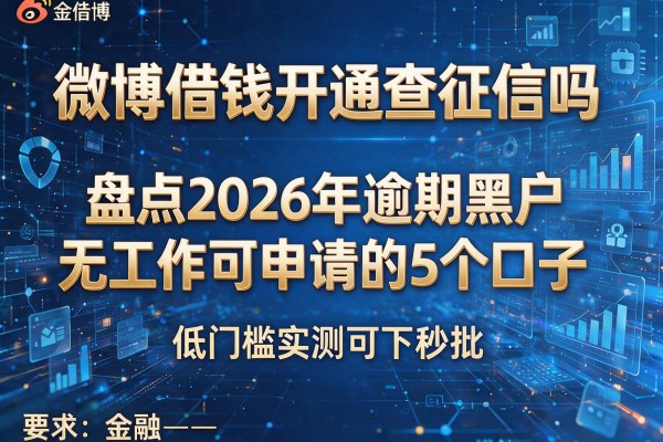 微博借钱开通查征信吗 盘点2026年逾期黑户无工作可申请的5个口子 低门槛实测可下秒批!