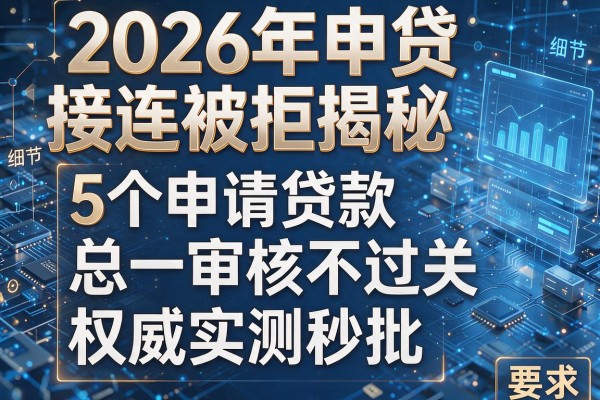 2026年申贷接连被拒揭秘5个申请贷款总是审核不过关权威实测秒批!