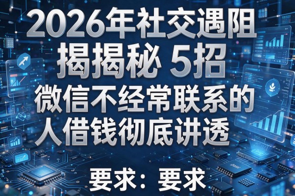 2026年社交遇阻揭秘5招微信不经常联系的人借钱彻底讲透!