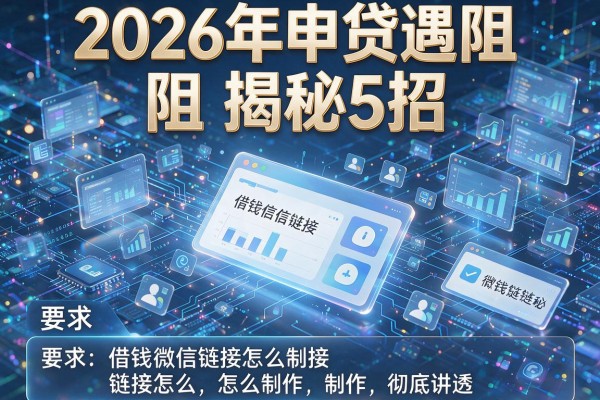 2026年申贷遇阻揭秘5招借钱微信链接怎么制作彻底讲透!