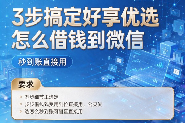 3步搞定好享优选怎么借钱到微信，秒到账直接用！
