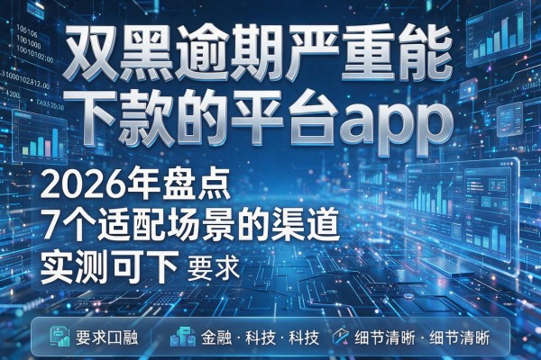双黑逾期严重能下款的平台app 2026年盘点7个适配场景的渠道 实测可下！