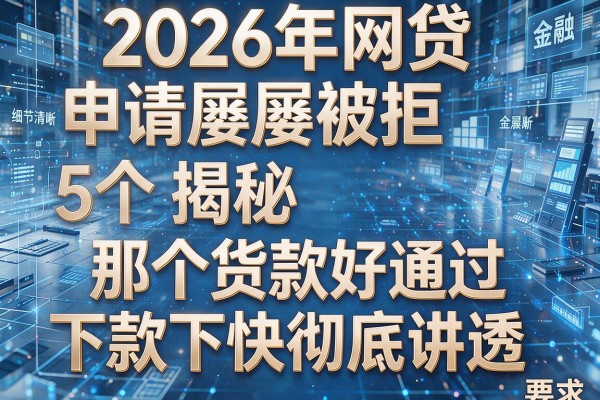 2026年网贷申请屡屡被拒揭秘5个那个货款好通过下款下快彻底讲透!