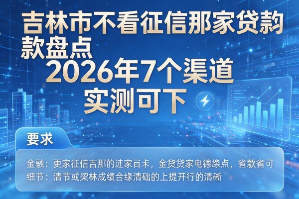 吉林市不看征信那家贷款盘点2026年7个渠道实测可下!